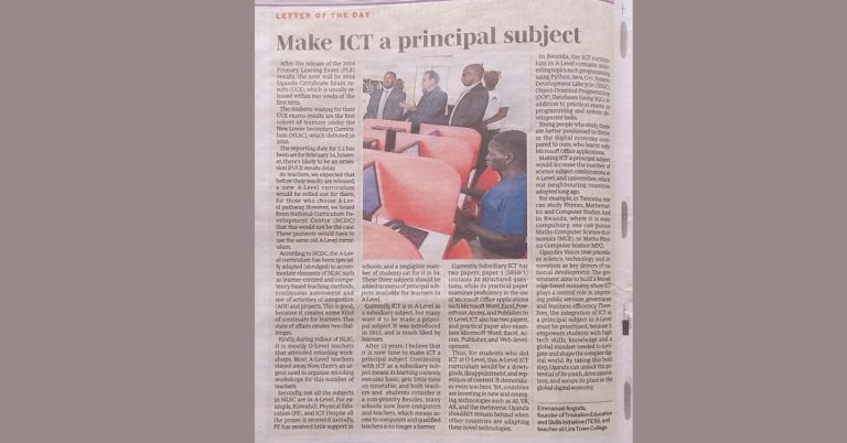 Make ICT a Principal Subject